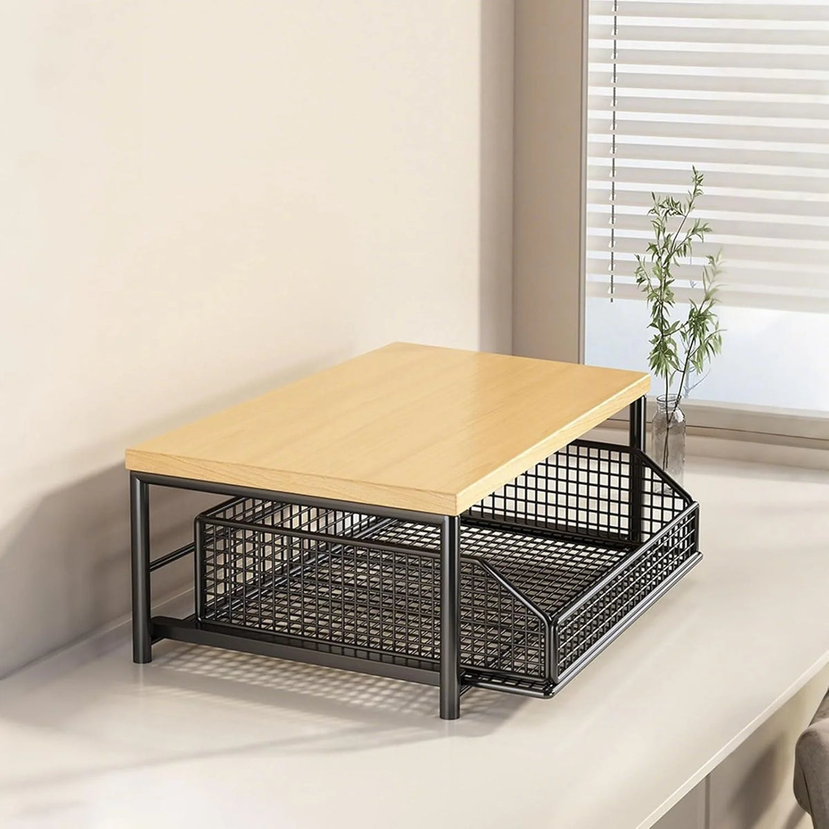 Kitchen Storage Shelves - 2-tier Kitchen Countertop Organizer For Kitchen, Office, Bathroom Space-Saving Standing Shelf