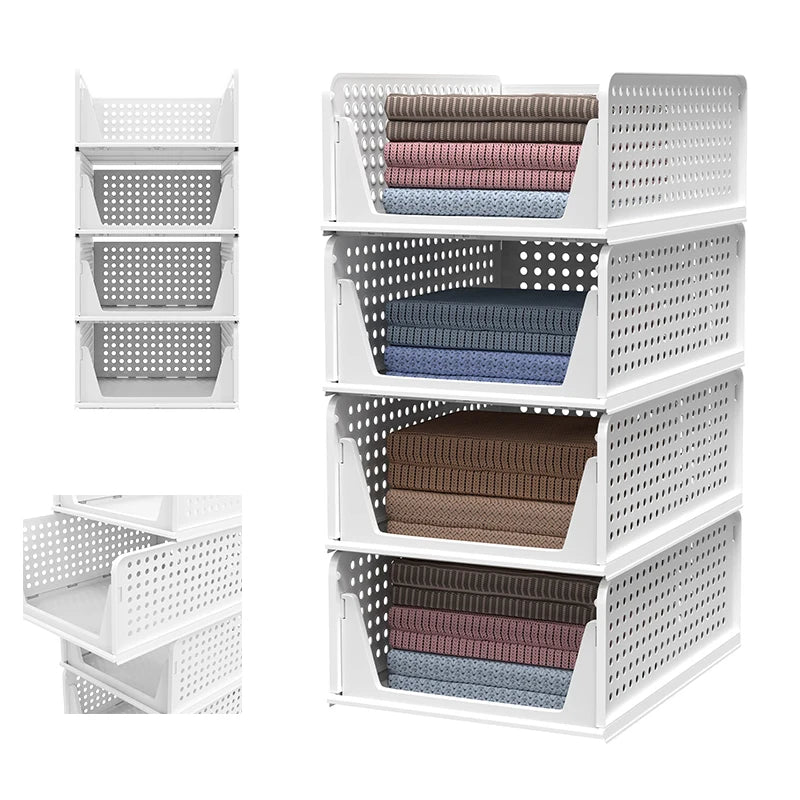 Stackable Wardrobe Storage Drawers – Pack of 4