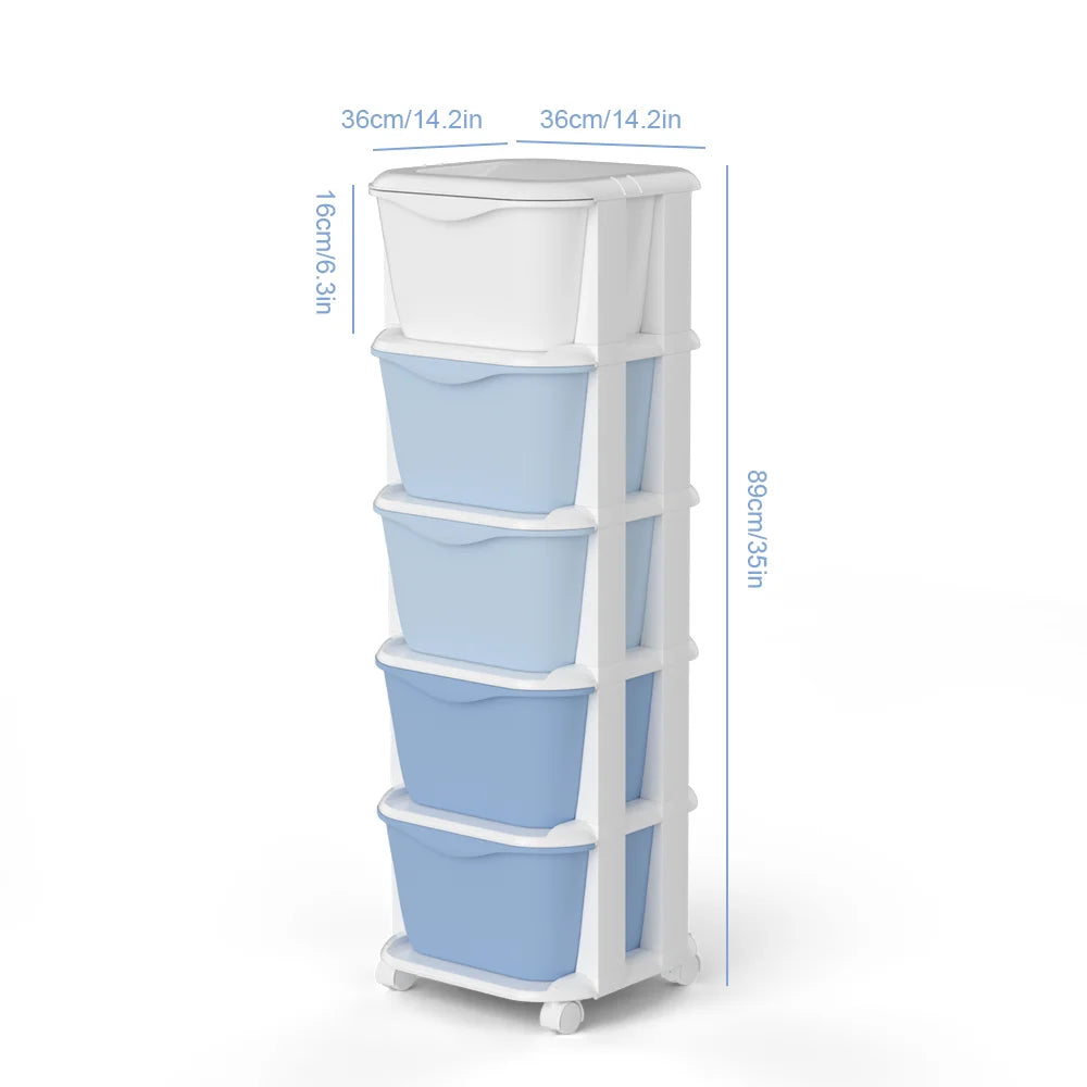 5/6-Tier Rolling Drawer Storage Cabinet | Stackable Home Organiser with Wheels