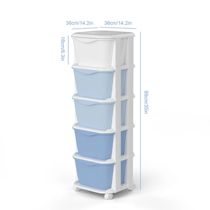 5/6-Tier Rolling Drawer Storage Cabinet | Stackable Home Organiser with Wheels