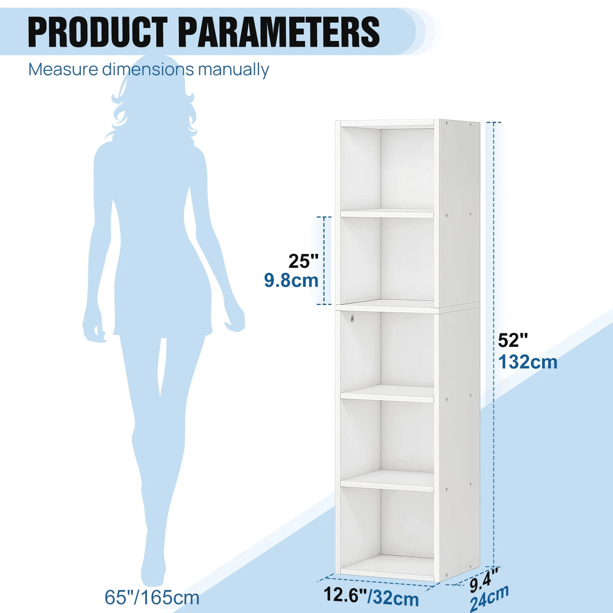 Cube Bookcase – 2, 3, 4 or 5-Tier Wooden Display Shelf