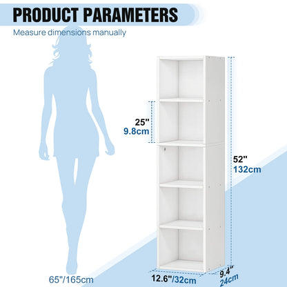 Cube Bookcase – 2, 3, 4 or 5-Tier Wooden Display Shelf