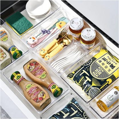 25-Piece Clear Drawer Organiser Set | 4 Sizes | Makeup, Kitchen & Office