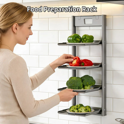 4-Tier Foldable Wall-Mounted Spice Rack | Space-Saving Kitchen Organiser
