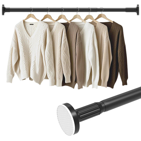 Adjustable Telescopic Hanging Rod | No-Drill | 1.1–1.9m | Clothes, Curtains & Storage