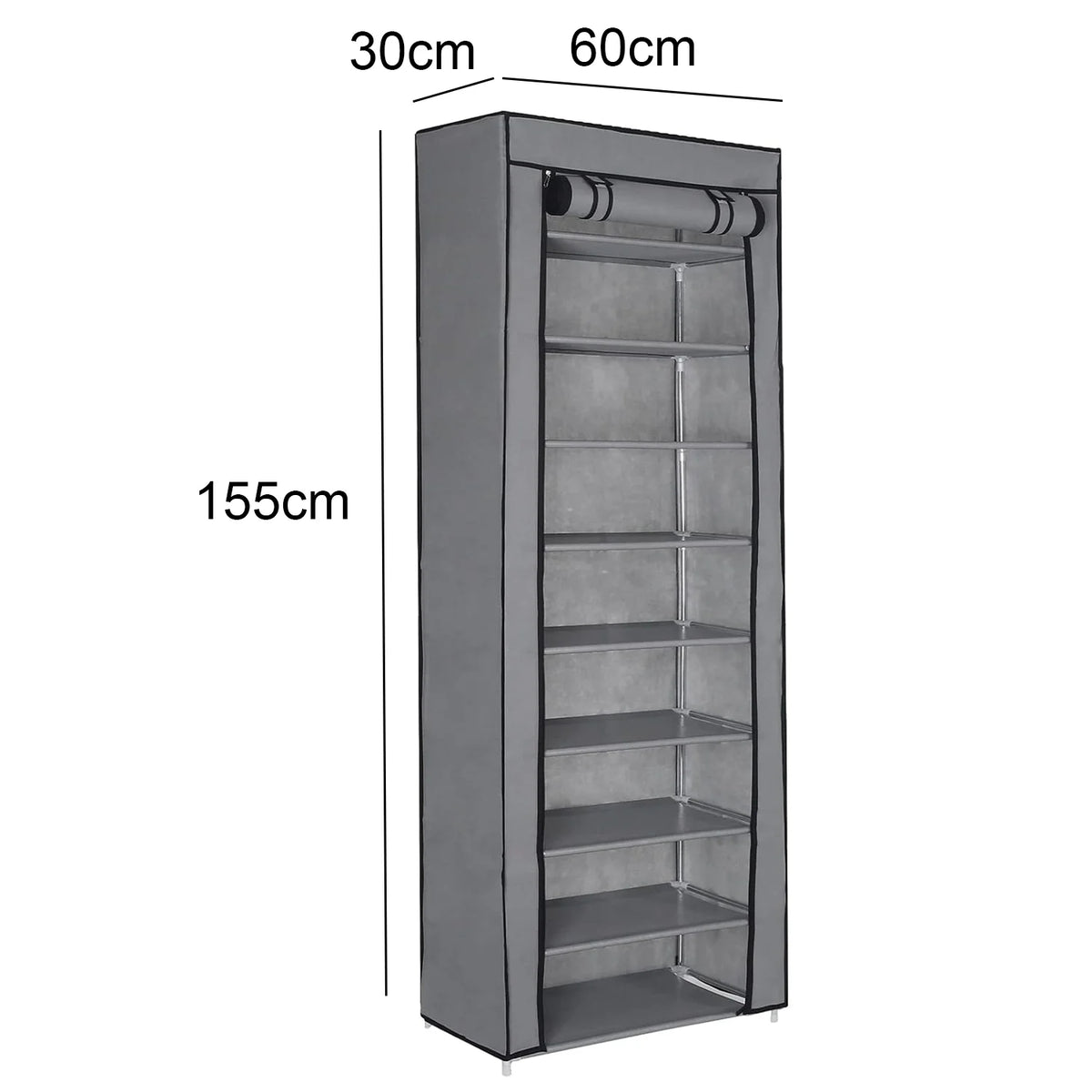 10 Tier Cabinet Storage Organiser Shoe Rack Stand Holds 27 Pairs Dustproof UK