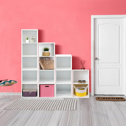 Cube Bookcase – 2, 3, 4 or 5-Tier Wooden Display Shelf