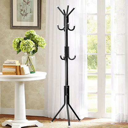 Multi-Hook Metal Coat & Hat Rack Tree Stand | 10 Hooks | 174cm