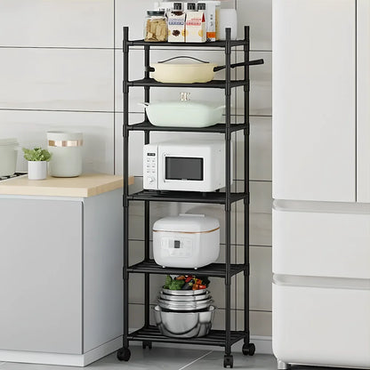Heavy Duty 6-Tier Metal Utility Shelf with Locking Wheels