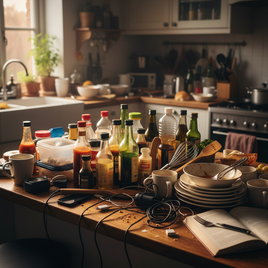 Before - Cluttered Kitchen